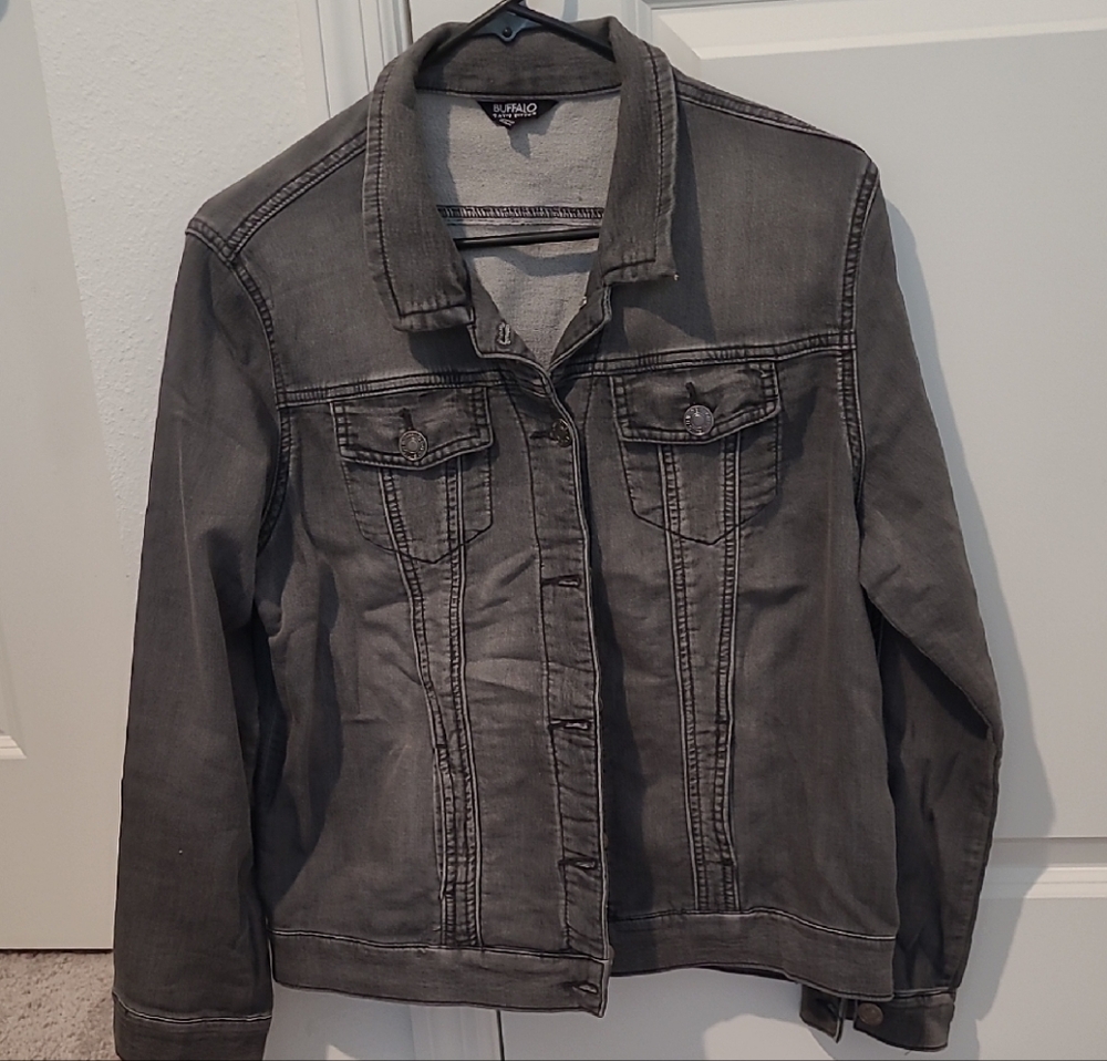 Buffalo David Bitton Gray Jean Jacket Classic Style